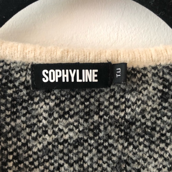 🌚 Black&white geometric print jumper / Small-to-Large - Picture 3 of 6